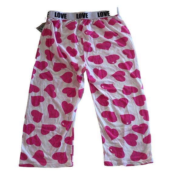 Roll Outta Bed Pink Heart Pajama Bottoms Juniors Size XL - Picture 2 of 13